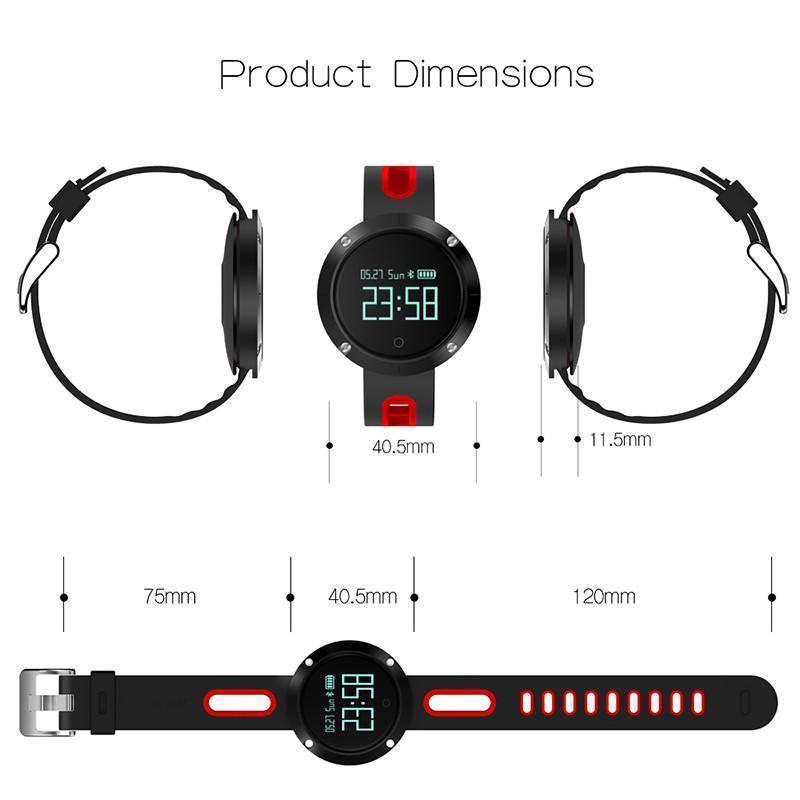 New Bluetooth Heart Rate Smart Wristband with Blood Pressure Monitor Fitness Tracker - RAPBLUE