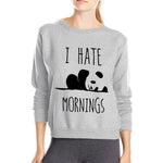 I HATE MORNINGS Panda Sweatshirt - RAPBLUE