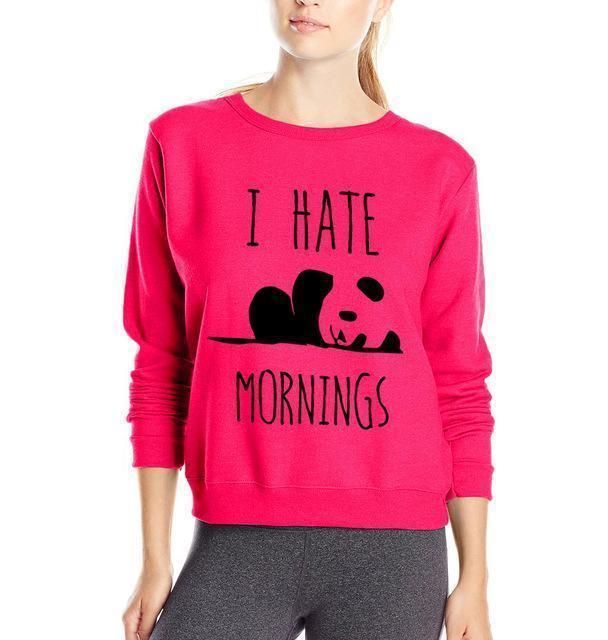 I HATE MORNINGS Panda Sweatshirt - RAPBLUE