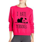 I HATE MORNINGS Panda Sweatshirt - RAPBLUE