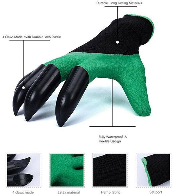 Garden Gloves With Fingertips Claws - RAPBLUE