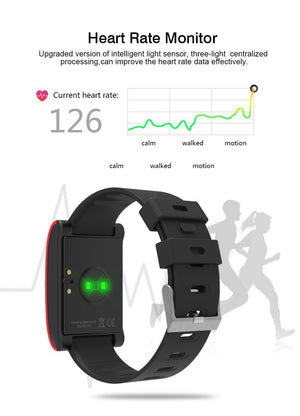 New Smart Watch Waterproof Bluetooth Smart Band Heart Rate Blood Pressure Monitor Pedometer for Android IOS - RAPBLUE