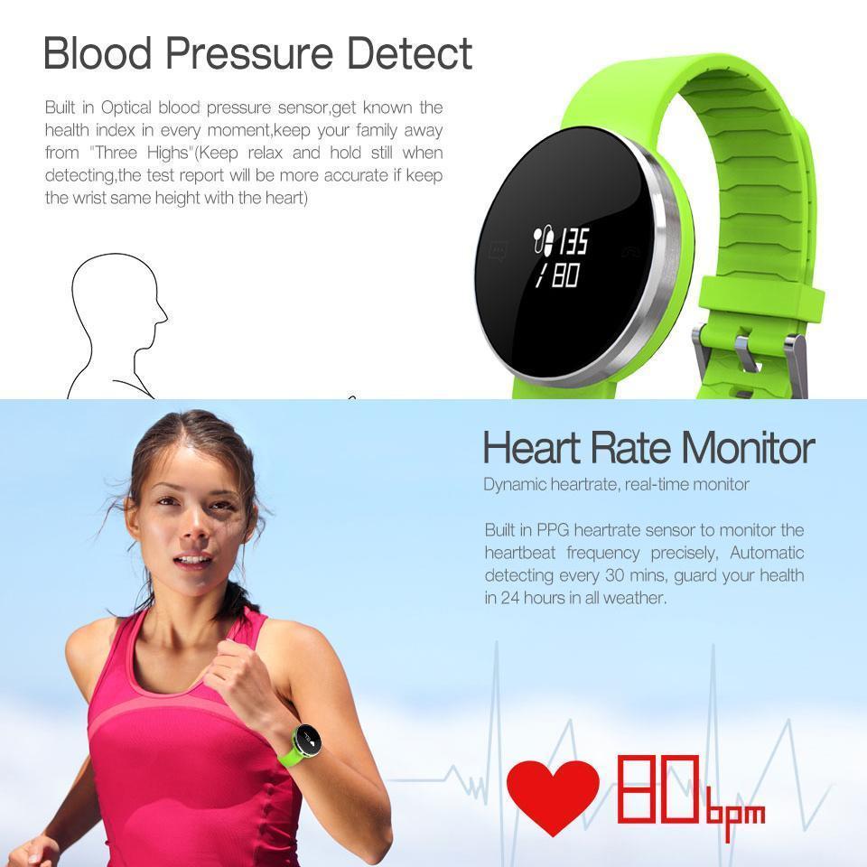 New Smart Watch Bracelet Waterproof Blood Pressure Heart Rate Monitor Fitness Tracker for Android iOS - RAPBLUE