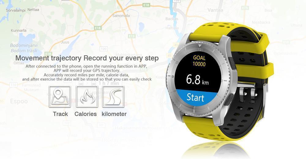 New Smart Watch Phone GPS Heart Rate Monitor Pedometer Blood Press Pedometer Stopwatch for Android IOS - RAPBLUE