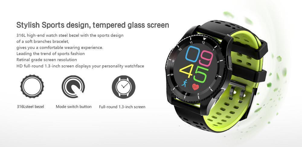 New Smart Watch Phone GPS Heart Rate Monitor Pedometer Blood Press Pedometer Stopwatch for Android IOS - RAPBLUE