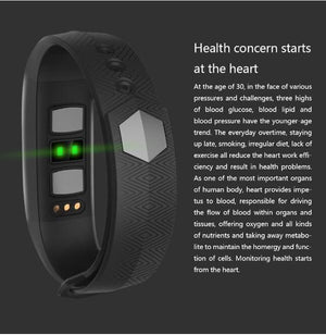 New Heart Rate Blood Pressure Smart Bracelet Activity Tracker for iPhone Android Sleep Pedometer - RAPBLUE