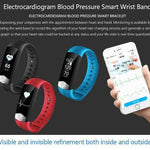 New Heart Rate Blood Pressure Smart Bracelet Activity Tracker for iPhone Android Sleep Pedometer - RAPBLUE