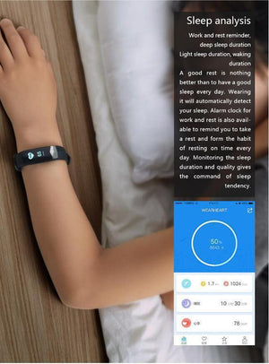 New Heart Rate Blood Pressure Smart Bracelet Activity Tracker for iPhone Android Sleep Pedometer - RAPBLUE