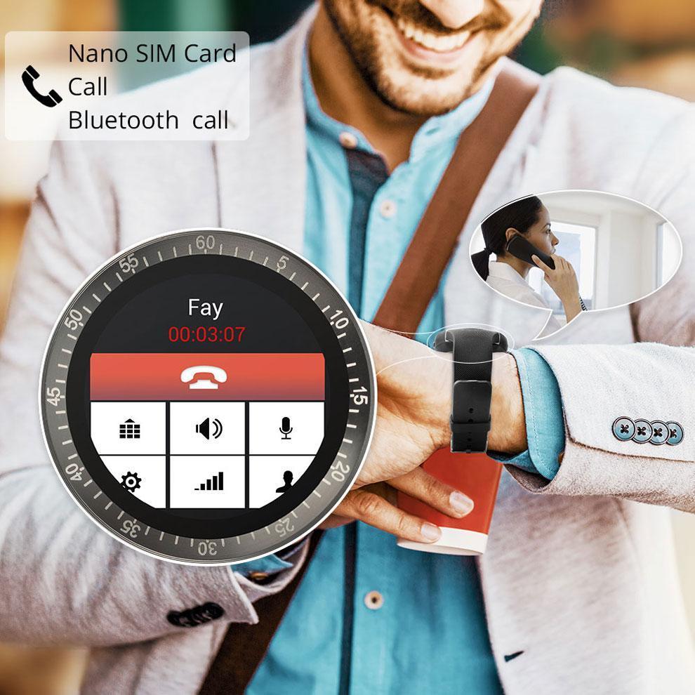 New Simplistic Round Business Smart Watch Support Nano SIM &TF Card with Whatsapp & Facebook for IOS Android - RAPBLUE