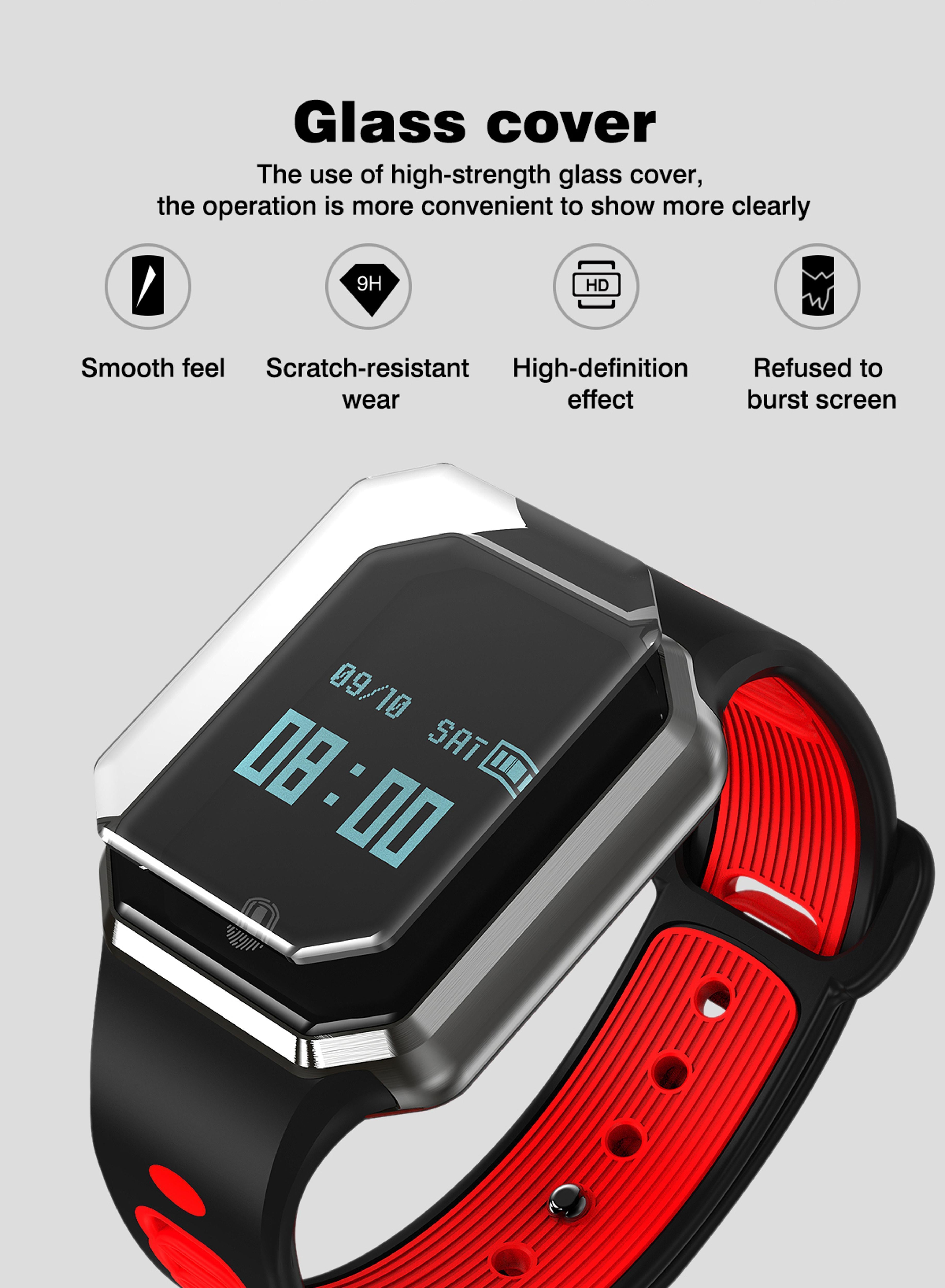 New Stylish Smart Wristband Heart Rate Monitor Fitness Tracker Waterproof Smart Watch - RAPBLUE