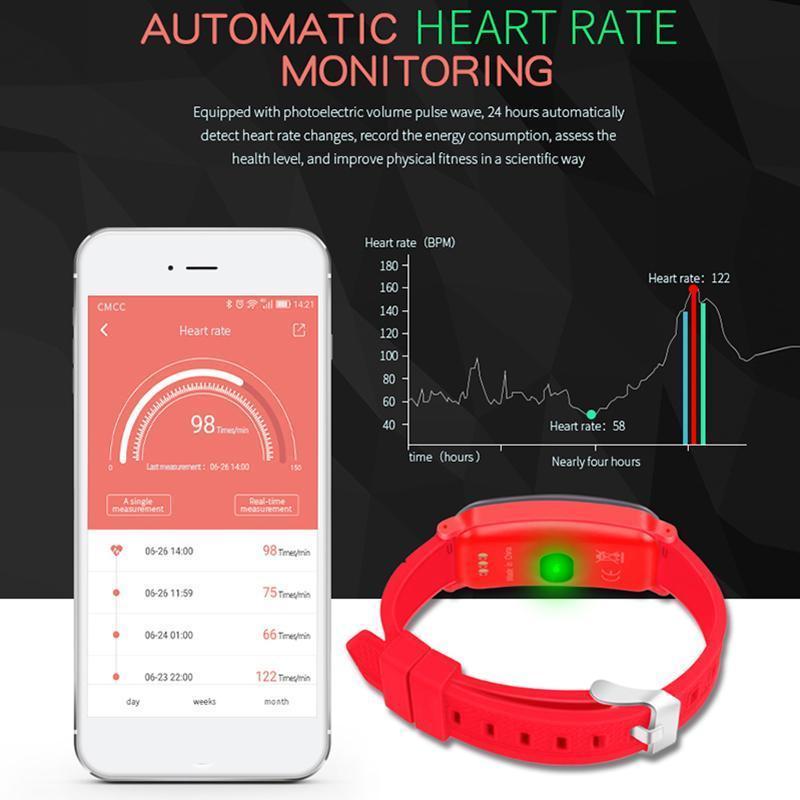 New Slim Fitted Smart Band Smart Bracelet Pedometer Blood Pressure Oxygen Fitness Tracker Heart Rate Smart Wristband - RAPBLUE