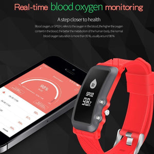 New Slim Fitted Smart Band Smart Bracelet Pedometer Blood Pressure Oxygen Fitness Tracker Heart Rate Smart Wristband - RAPBLUE