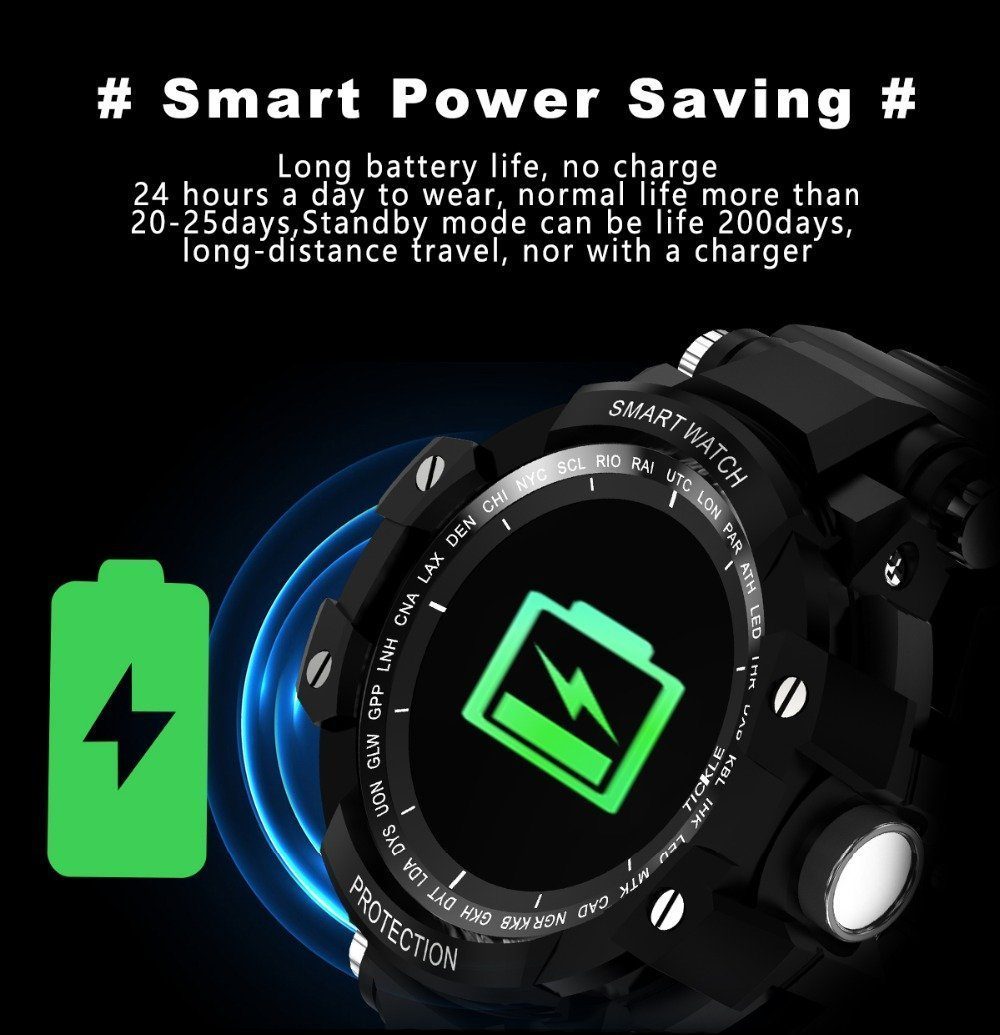 New IP67 Waterproof Long Standby Smart Watch Heart Rate Blood Pressure Outdoor Men Sport Smartwatch - RAPBLUE