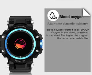 New IP67 Waterproof Long Standby Smart Watch Heart Rate Blood Pressure Outdoor Men Sport Smartwatch - RAPBLUE