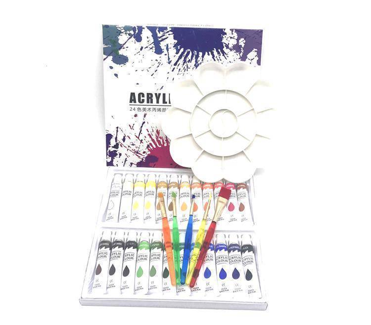 24Colors 12ML /Tube Acrylic Paints set - RAPBLUE