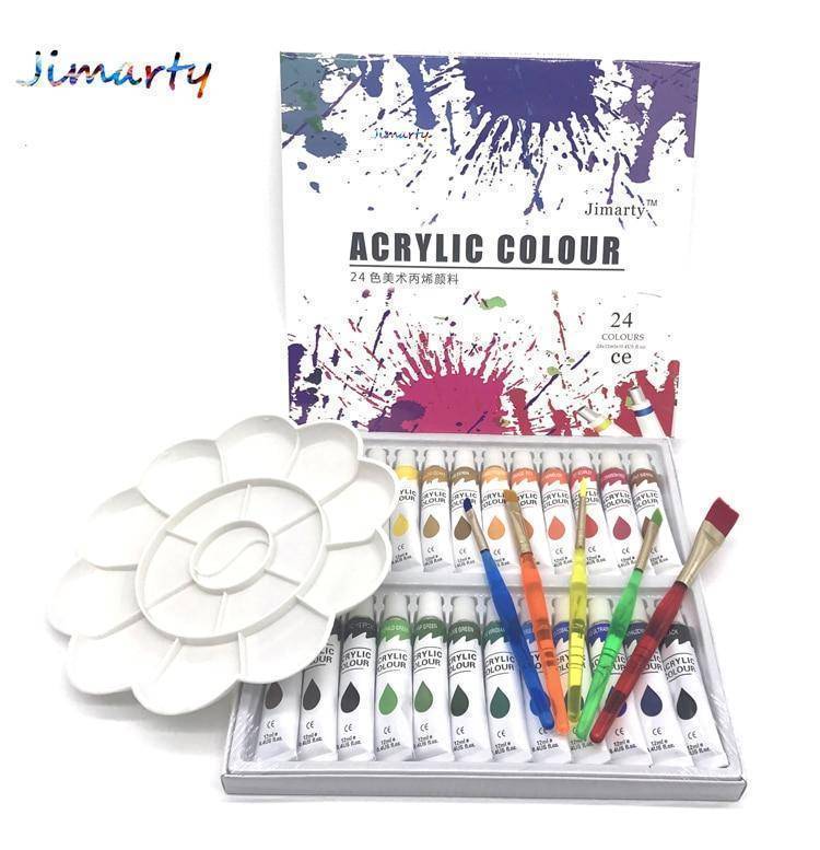 24Colors 12ML /Tube Acrylic Paints set - RAPBLUE