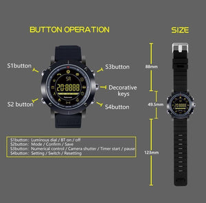 New Luminous Smart Watch Metal Body Full View Dial Smartwatch Pedometer Stopwatch Fitness Band Waterproof - RAPBLUE