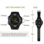 New Rugged Fitness Smartwatch Passometer Smart Clock Waterproof Watch Activities tracker for iPhone Android Phones - RAPBLUE