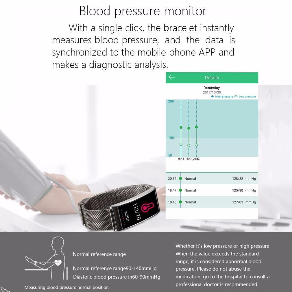 New IP68 Waterproof Smart Fitness Bracelet Pedometer Blood Pressure Smart Wristband Android iOS Activity Tracker - RAPBLUE