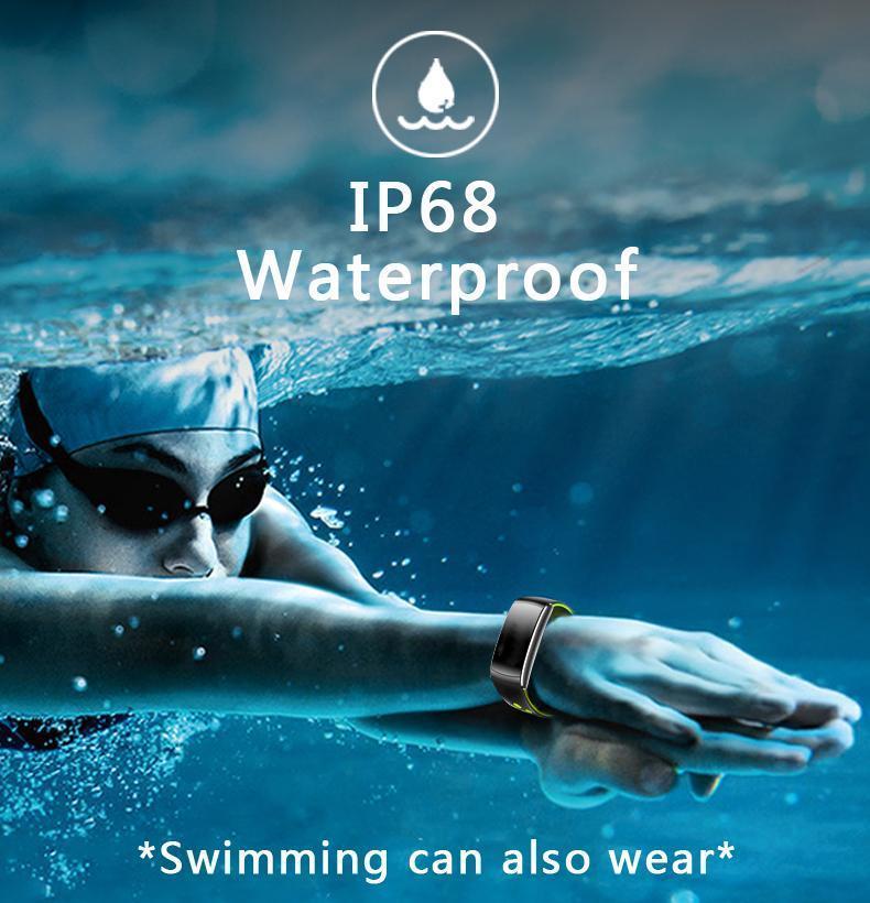 New IP68 Waterproof Smartband Watch Blood Pressure Heart Rate Monitor Smart Bracelet Fitness Tracker Bluetooth Wristband - RAPBLUE