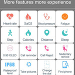 New IP68 Waterproof Smartband Watch Blood Pressure Heart Rate Monitor Smart Bracelet Fitness Tracker Bluetooth Wristband - RAPBLUE