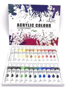 24Colors 12ML /Tube Acrylic Paints set - RAPBLUE