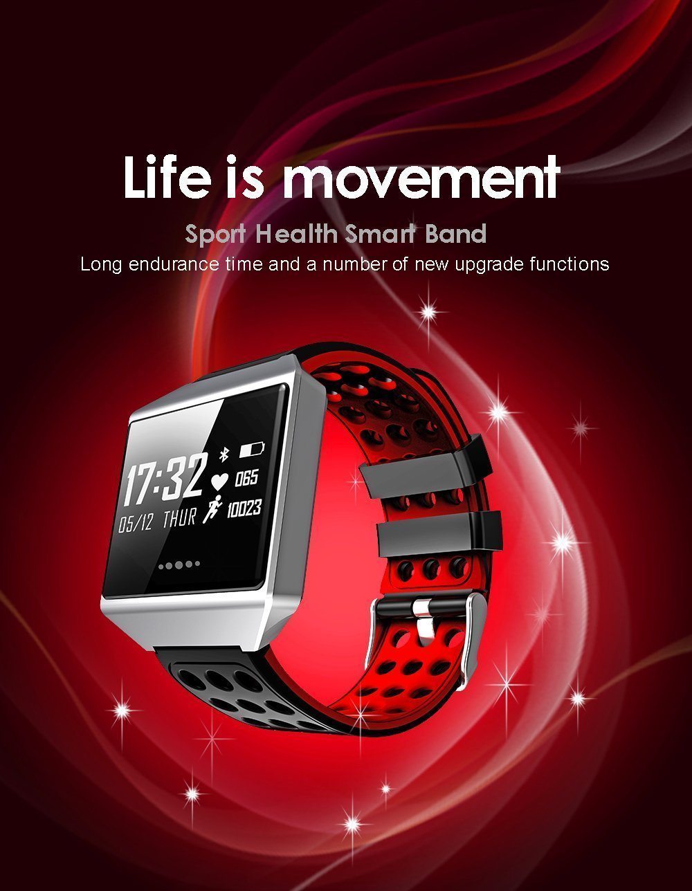 New Fitness Sports Smart Watch Dynamic Heart Rate Blood Pressure Sleep Monitoring Smartwatch for Android IOS Pedometer Waterproof - RAPBLUE