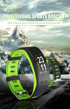 New GPS Sports Smart Band Heart Rate Smart Wristband Temperature Altitude Theromometer Fitness Tracker Smart Bracelet - RAPBLUE