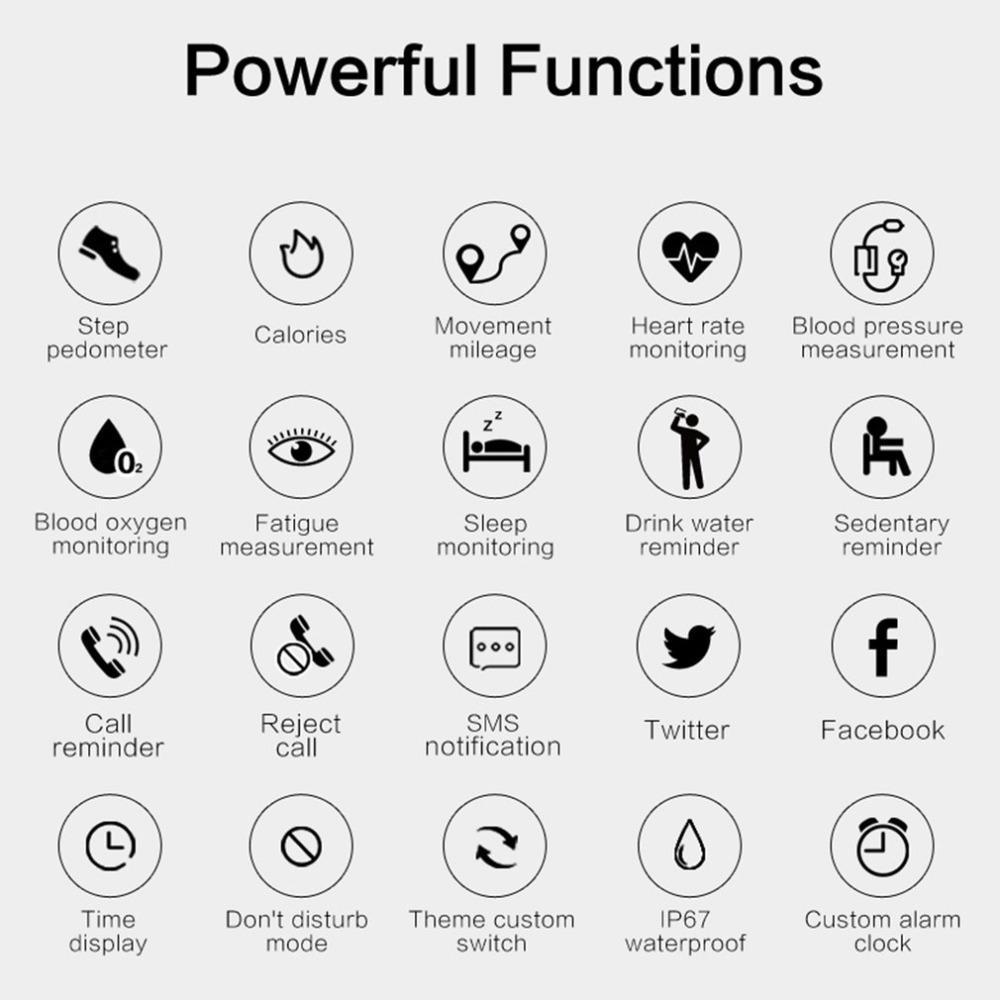 New Smart Bracelet Wristband Heart Rate Monitor Fitness Activity Tracker Swimming Smartband for Android IOS Windows - RAPBLUE