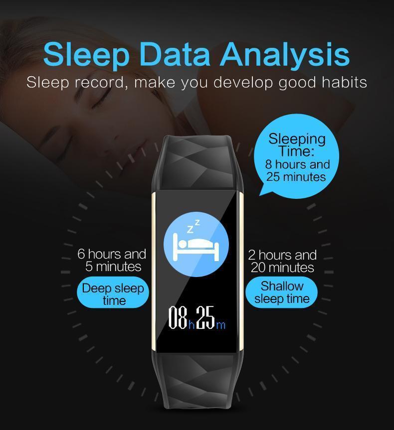 New Smart Bracelet Wristband Heart Rate Monitor Fitness Activity Tracker Swimming Smartband for Android IOS Windows - RAPBLUE
