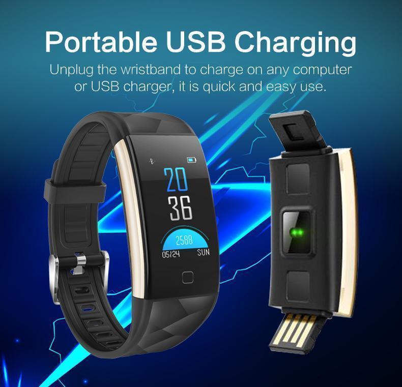 New Smart Bracelet Wristband Heart Rate Monitor Fitness Activity Tracker Swimming Smartband for Android IOS Windows - RAPBLUE