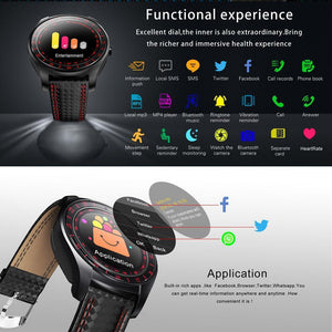 New Luxury Smart Watch with Camera Bluetooth Smartwatch Pedometer Heart Rate Monitor Sim Card Wristwatch for Android IOS - RAPBLUE