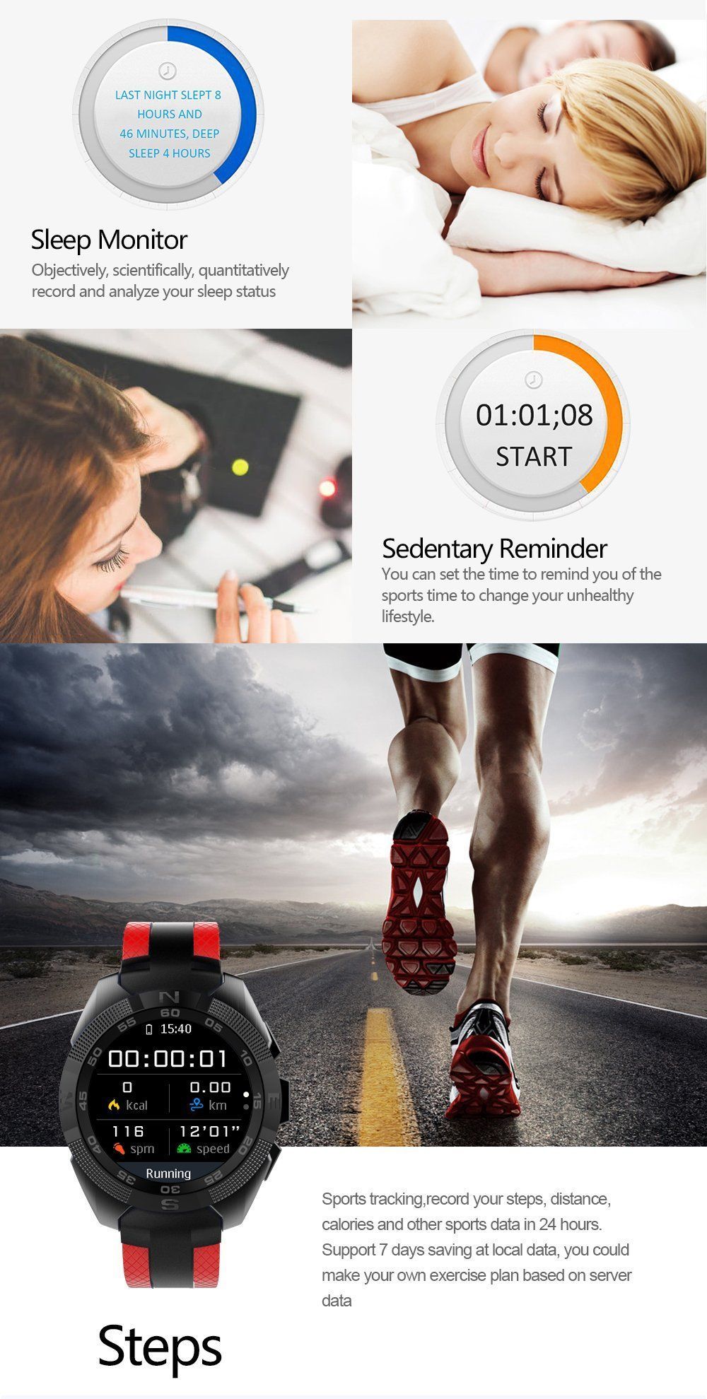 New Professional Multi-Sports Smart Watch Smartwatch Heart Rate Bluetooth Calls for IOS Android Windows - RAPBLUE