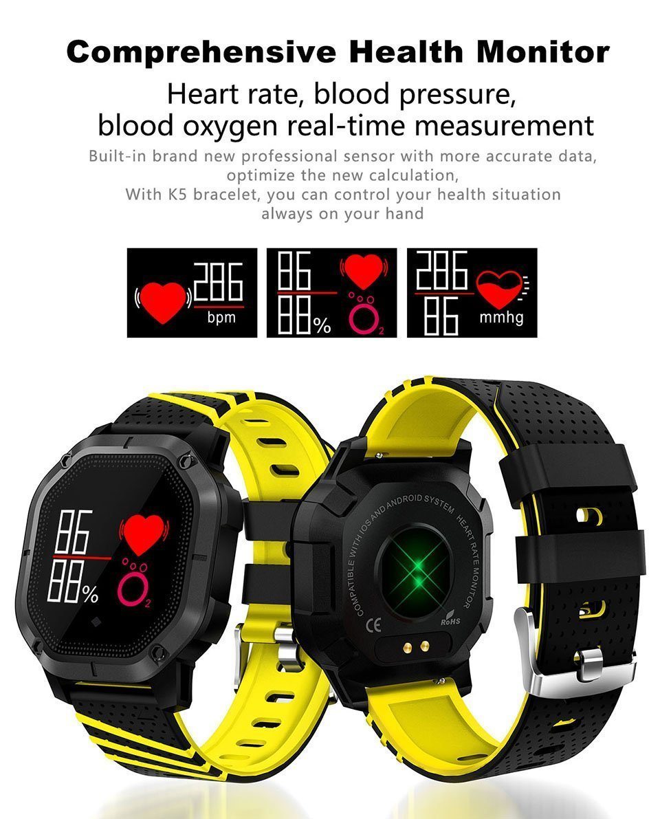 New Smart Wristband Fitness Bracelet Smart Sports Band with Swimming IP68 Waterproof Heart Rate Tracker for Android iOS Windows - RAPBLUE