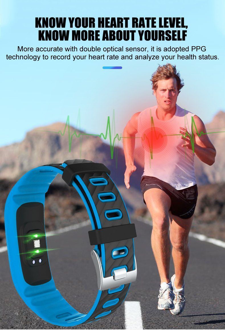 New Smart Band 3D Dynamic UI Fitness Tracker Bracelet Heart Rate Monitor Blood Pressure Wristband IP68 Waterproof for IOS Android Windows - RAPBLUE