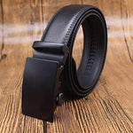 Mens Adjustable Buckle Mechanism Leather Belt - RAPBLUE