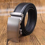 Mens Adjustable Buckle Mechanism Leather Belt - RAPBLUE