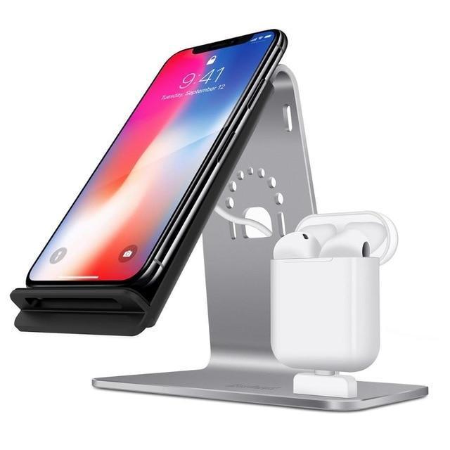 2-In-1 Airpods Stand Wireless Charging Desktop Tablet Dock For iPhones