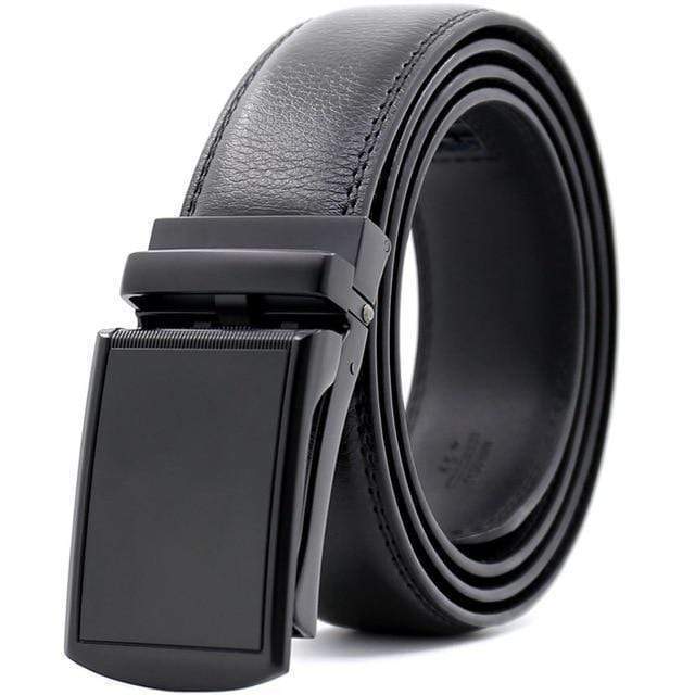 Mens Adjustable Buckle Mechanism Leather Belt - RAPBLUE