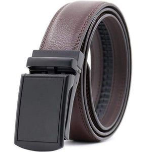 Mens Adjustable Buckle Mechanism Leather Belt - RAPBLUE