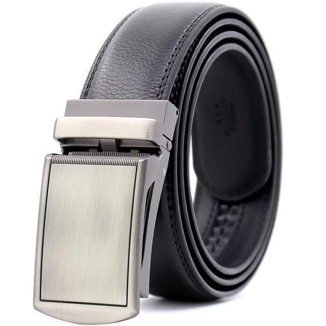 Mens Adjustable Buckle Mechanism Leather Belt - RAPBLUE