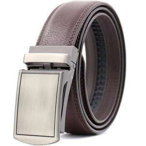 Mens Adjustable Buckle Mechanism Leather Belt - RAPBLUE