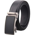 Mens Adjustable Buckle Mechanism Leather Belt - RAPBLUE