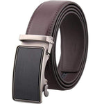 Mens Adjustable Buckle Mechanism Leather Belt - RAPBLUE