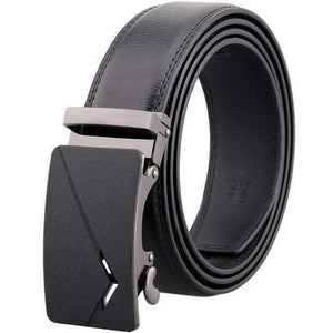 Mens Adjustable Buckle Mechanism Leather Belt - RAPBLUE