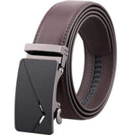 Mens Adjustable Buckle Mechanism Leather Belt - RAPBLUE