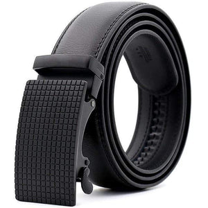 Mens Adjustable Buckle Mechanism Leather Belt - RAPBLUE