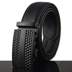 Mens Adjustable Buckle Mechanism Leather Belt - RAPBLUE