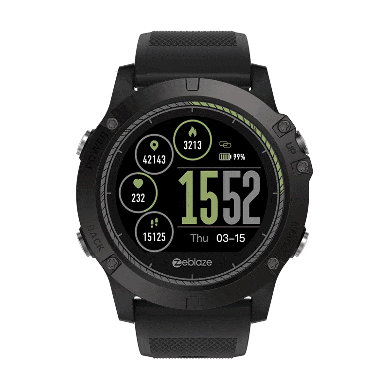 New Rugged Outdoor IP67 Waterproof Wearable Device Smartwatch Heart Rate Monitor Color Display Sport Smart Watch - RAPBLUE