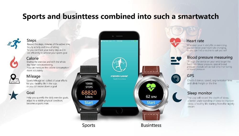 New Smart Watch Bluetooth Heart Rate Monitor Remote Camera Fitness Tracker Smartwatch For Android/IOS - RAPBLUE